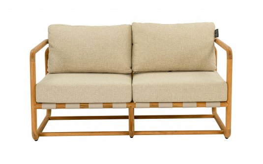 Sofa ogrodowa z teaku 2‑osobowa DOLCE z poduszkami All Weather jasny beż Sofa ogrodowa z teaku 2‑osobowa DOLCE z poduszkami All Weather jasny beż