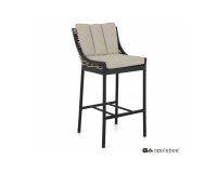 Hoker ogrodowy z czarnego aluminium i technorattanu z poduszką All Weather 