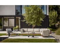 Zestaw wypoczynkowy ogrodowy LISA z drewna teak z poduszkami Bee Wett w kolorze jasnobeżowym