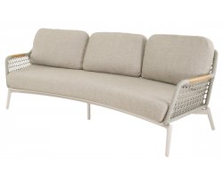 Sofa ogrodowa MARSELILLE 3-osobowa beżowa z liną i elementami teak