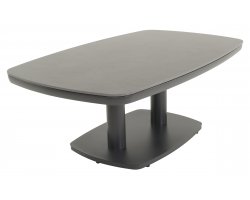 Grafitowy stolik kawowy ogrodowy podnoszony z blatem z kamienia spiekanego, genewa.