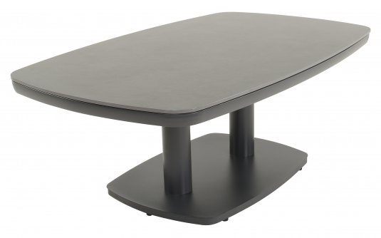 Grafitowy stolik kawowy ogrodowy podnoszony z blatem z kamienia spiekanego, genewa.