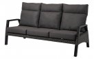 Sofa ogrodowa TREVISO 3-osobowa aluminowa pochylane oparcia technorattan Antracyt
