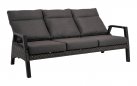 Sofa ogrodowa TREVISO 3-osobowa aluminowa pochylane oparcia technorattan Antracyt