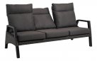 Sofa ogrodowa TREVISO 3-osobowa aluminowa pochylane oparcia technorattan Antracyt