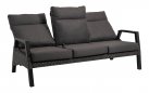 Sofa ogrodowa TREVISO 3-osobowa aluminowa pochylane oparcia technorattan Antracyt