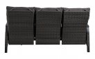 Sofa ogrodowa TREVISO 3-osobowa aluminowa pochylane oparcia technorattan Antracyt