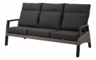 Sofa ogrodowa TREVISO 3-osobowa aluminowa pochylane oparcia technorattan Szary