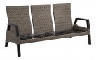 Sofa ogrodowa TREVISO 3-osobowa aluminowa pochylane oparcia technorattan Szary
