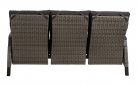 Sofa ogrodowa TREVISO 3-osobowa aluminowa pochylane oparcia technorattan Szary