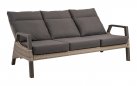 Sofa ogrodowa TREVISO 3-osobowa aluminowa pochylane oparcia technorattan Taupe