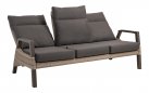 Sofa ogrodowa TREVISO 3-osobowa aluminowa pochylane oparcia technorattan Taupe
