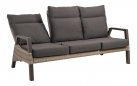 Sofa ogrodowa TREVISO 3-osobowa aluminowa pochylane oparcia technorattan Taupe
