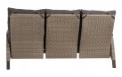 Sofa ogrodowa TREVISO 3-osobowa aluminowa pochylane oparcia technorattan Taupe
