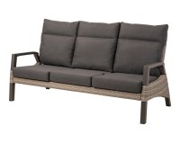 Sofa ogrodowa TREVISO 3-osobowa aluminowa pochylane oparcia technorattan Taupe