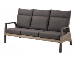 Sofa ogrodowa TREVISO 3-osobowa aluminowa pochylane oparcia technorattan Taupe