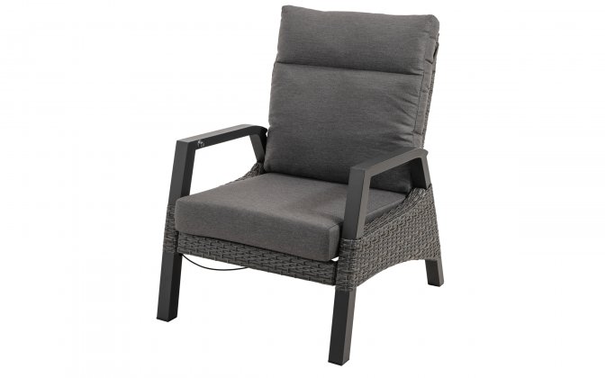 Fotel ogrodowy z wysokim i pochylonym oparciem TREVISO grafitowy