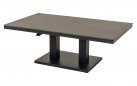 Wygodnych stolik kawowy GENEVA 140x80 cm ogrodowy aluminiowy w kolorze grafitowym z podnoszonym blatem z kamienia spiekanego