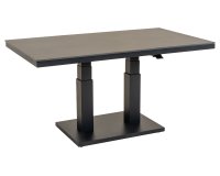 Wygodnych stolik kawowy GENEVA 140x80 cm ogrodowy aluminiowy w kolorze grafitowym z podnoszonym blatem z kamienia spiekanego