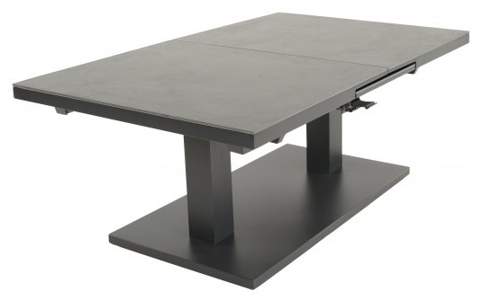 Stół ogrodowy rozkładany GENEVA 140/180x85 podnoszony blat aluminiowy blat kamień spiekany