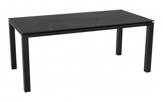 Stół ogrodowy Monte Carlo 180x90 jadalniany aluminium antracyt blat kamień spiekany