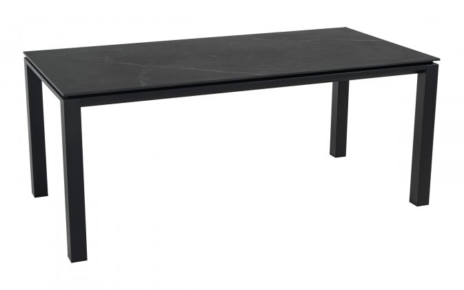 Stół ogrodowy Monte Carlo 180x90 jadalniany aluminium antracyt blat kamień spiekany