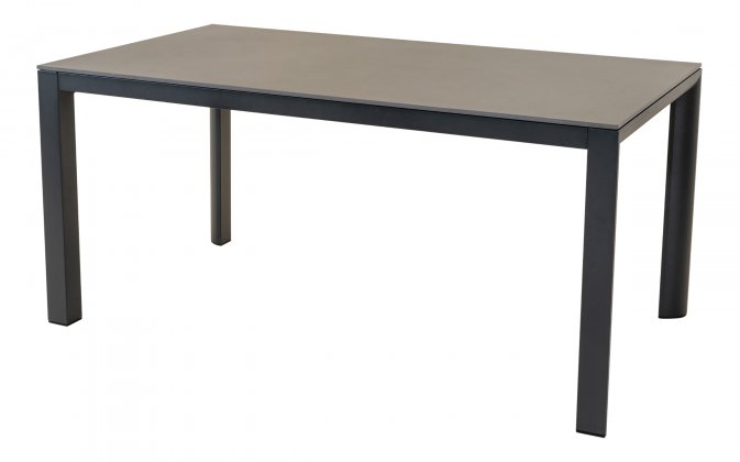 GENEVA 160x90 Stół ogrodowy jadalniany aluminium antracyt blat kamień spiekany