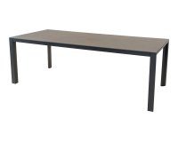 GENEVA 220x100 Stół ogrodowy jadalniany aluminium antracyt blat kamień spiekany