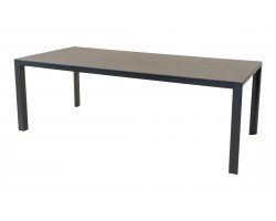 GENEVA 220x100 Stół ogrodowy jadalniany aluminium antracyt blat kamień spiekany