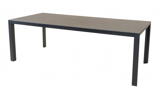 GENEVA 220x100 Stół ogrodowy jadalniany aluminium antracyt blat kamień spiekany