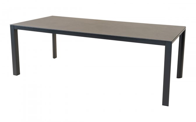 GENEVA 220x100 Stół ogrodowy jadalniany aluminium antracyt blat kamień spiekany
