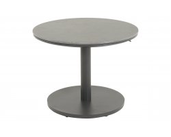 GENEVA Ø59 Stolik ogrodowy pomocniczy aluminium antracyt blat kamień spiekany regulowany