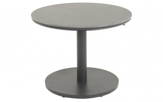 GENEVA Ø59 Stolik ogrodowy pomocniczy aluminium antracyt blat kamień spiekany regulowany