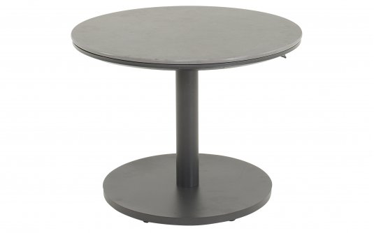 GENEVA Ø59 Stolik ogrodowy pomocniczy aluminium antracyt blat kamień spiekany regulowany