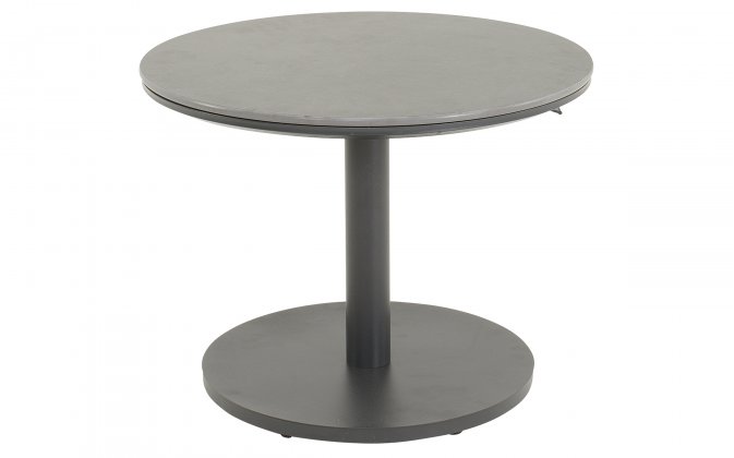 GENEVA Ø59 Stolik ogrodowy pomocniczy aluminium antracyt blat kamień spiekany regulowany