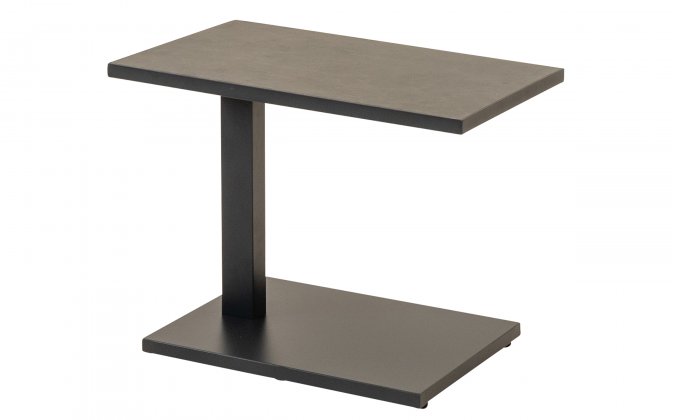 GENEVA 60x40 Stolik ogrodowy pomocniczy aluminium antracyt blat kamień spiekany regulowany