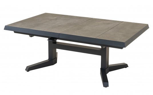 MURCIA 143/183x88 Stół ogrodowy rozkładany regulowany aluminium antracyt blat ceramiczny
