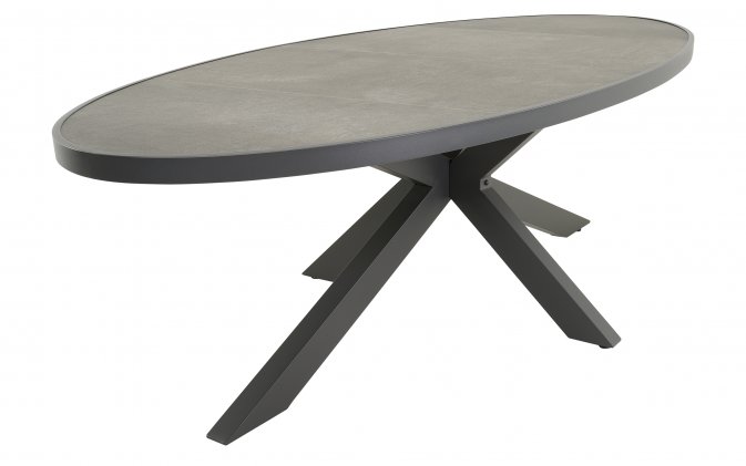 MURCIA 242x117 Stół ogrodowy owalny aluminium antracyt blat ceramiczny