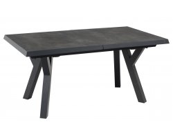 MURCIA 163/203×93 stół ogrodowy rozkładany. Aluminium antracyt, blat ceramiczny 13 mm, nogi 7×7 cm, 