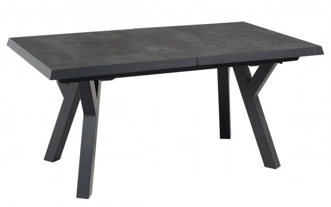 MURCIA 163/203×93 stół ogrodowy rozkładany. Aluminium antracyt, blat ceramiczny 13 mm, nogi 7×7 cm, 