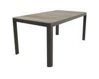 CASTILLA 160×90 Stół ogrodowy prostokątny aluminium antracyt blat ceramiczny beżowy