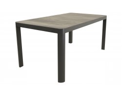 CASTILLA 160×90 Stół ogrodowy prostokątny aluminium antracyt blat ceramiczny beżowy