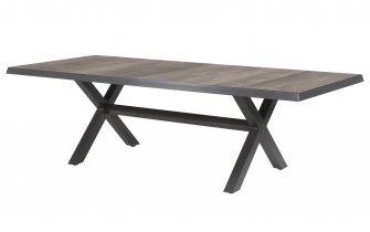 CASTILLA 243x103 Stół ogrodowy aluminium antracyt blat ceramiczny beżowy