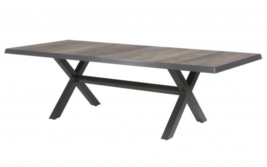 CASTILLA 243x103 Stół ogrodowy aluminium antracyt blat ceramiczny beżowy