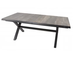 Rozkładany stół aluminiowy CASTILLA 204-264 ciemnoszary z blatem ceramicznym, beżowym