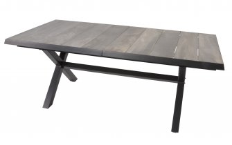 Rozkładany stół aluminiowy CASTILLA 204-264 ciemnoszary z blatem ceramicznym, beżowym