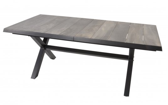 Rozkładany stół aluminiowy CASTILLA 204-264 ciemnoszary z blatem ceramicznym, beżowym