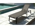 Lekki aluminiowy leżak ogrodowy składany LAZZARO grafitowy