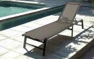 Lekki aluminiowy leżak ogrodowy składany LAZZARO grafitowy