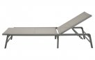 Lekki aluminiowy leżak ogrodowy składany LAZZARO grafitowy